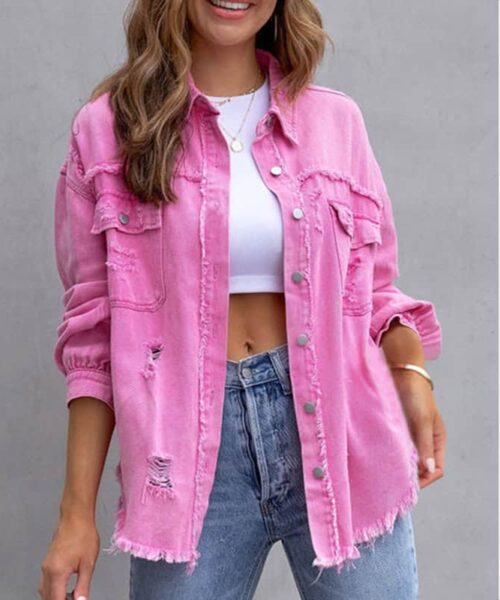 Mode zerrissene Hemdjacke weibliche Herbst und Frühling Casual Tops Damenbekleidung