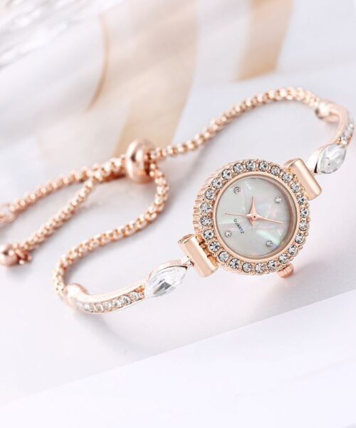 Dekorative ausziehbare Armbanduhr mit Diamantzifferblatt