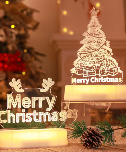 Weihnachtsdekoration 3D-Lampe Acryl-LED-Nachtlichter