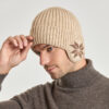 Herren-Thermo-Wintermütze aus Wolle mit Fleece-Futter