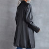 Damen-Leder-Blazeroberteil mit langen Ärmeln und schmalem Windjacke