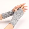 Rhombus Fashion Oversleeve gestrickte Wolle hält warme Halbfingerhandschuhe