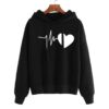 Herz Print Streetwear Hoodies Frauen Sweatshirt Frühling Herbst Langarm Hoodie Kleidung