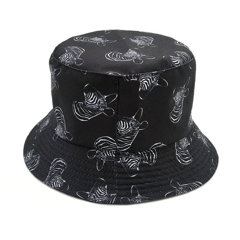 Neue Art weiblicher Frühlings- und Sommerhut mit Zebrakopf-Druck-Fischerhut