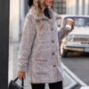 Lässige lockere Strickjacke mit Baumwollpolsterung für Damen