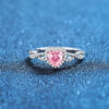 Sterlingsilber-Herz-Diamant-Ring mit geschlossenem Mund