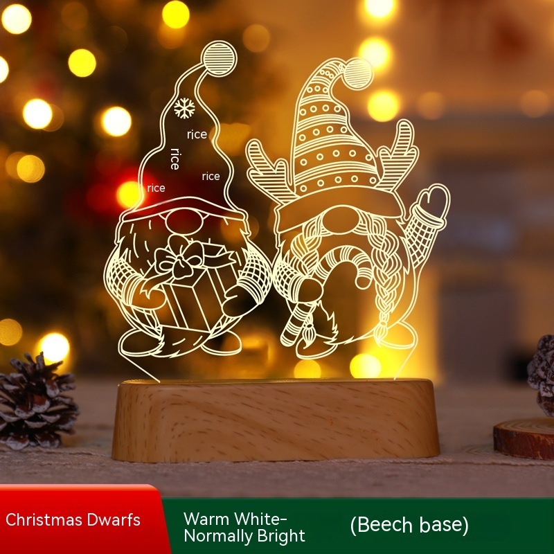 Weihnachtsdekoration 3D-Lampe Acryl-LED-Nachtlichter