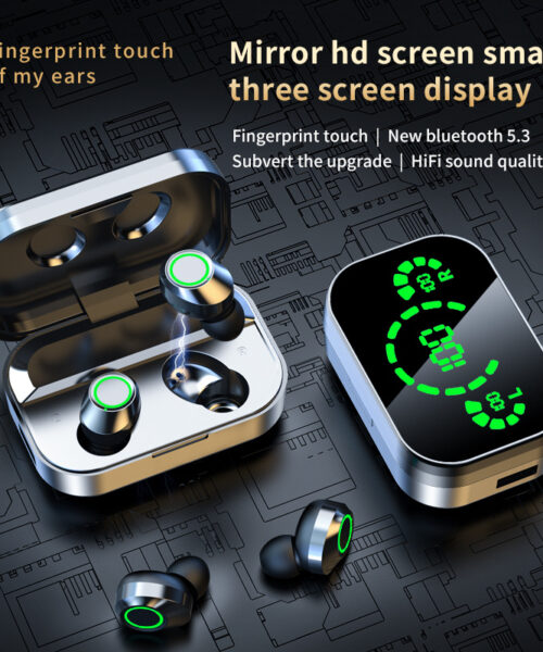 Kabelloses Bluetooth-Headset mit Smart Display und Licht