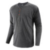 Plus Size Herrenbekleidung Henley Shirt Herren Langarm