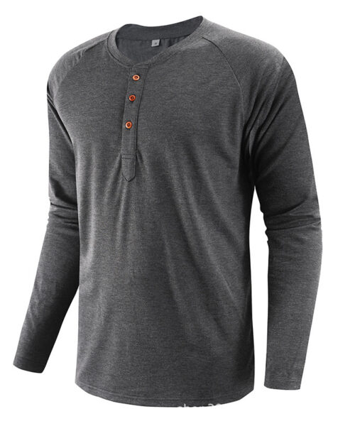 Plus Size Herrenbekleidung Henley Shirt Herren Langarm
