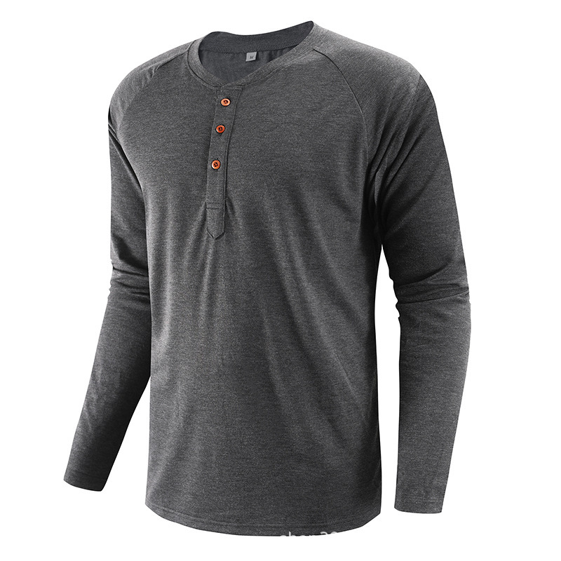 Plus Size Herrenbekleidung Henley Shirt Herren Langarm