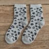 Frottee-Strumpfwaren aus Baumwolle mit gepunktetem Leopardenmuster für Damen
