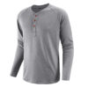 Plus Size Herrenbekleidung Henley Shirt Herren Langarm