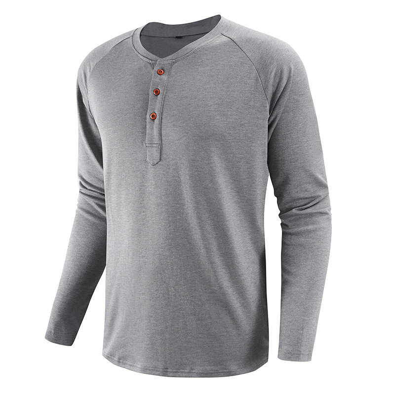 Plus Size Herrenbekleidung Henley Shirt Herren Langarm