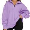Frauen Sweatshirts Zip Turndown Kragen Lose Casual Tops Kleidung