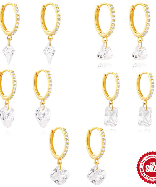Klassische Diamant-Tropfenohrringe aus S925-Sterlingsilber