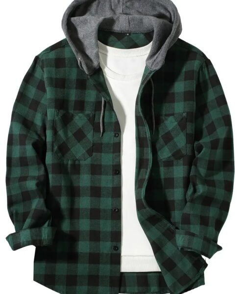 Herrenmode-Persönlichkeits-Plaid-Kapuzenhemd