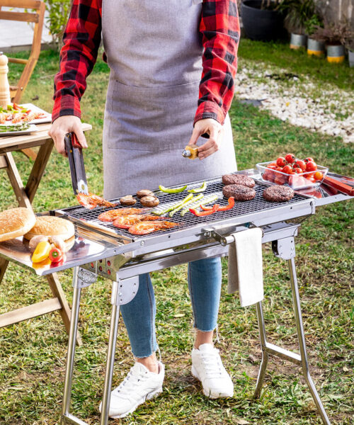Faltbarer Holzkohlegrill aus Edelstahl ExelQ InnovaGoods