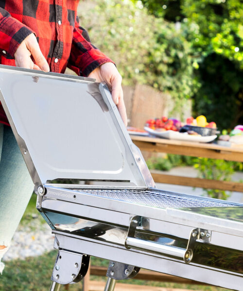 Faltbarer Holzkohlegrill aus Edelstahl ExelQ InnovaGoods