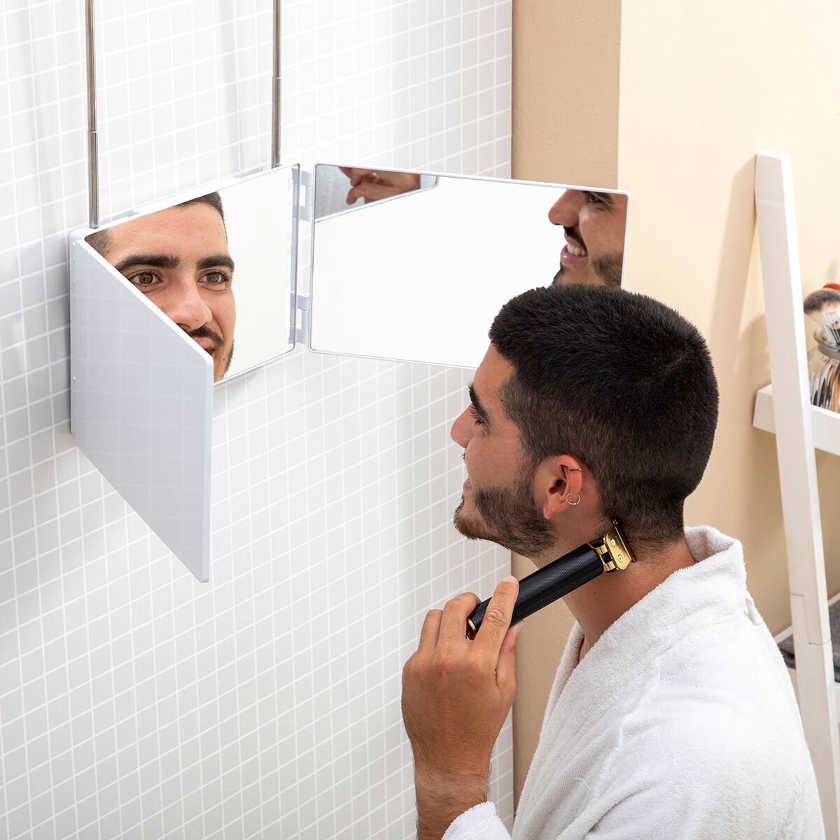 Badezimmerspiegel mit LED-Licht und 360°-Sicht SelfKut InnovaGoods