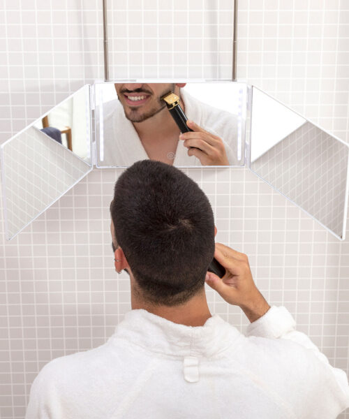 Badezimmerspiegel mit LED-Licht und 360°-Sicht SelfKut InnovaGoods