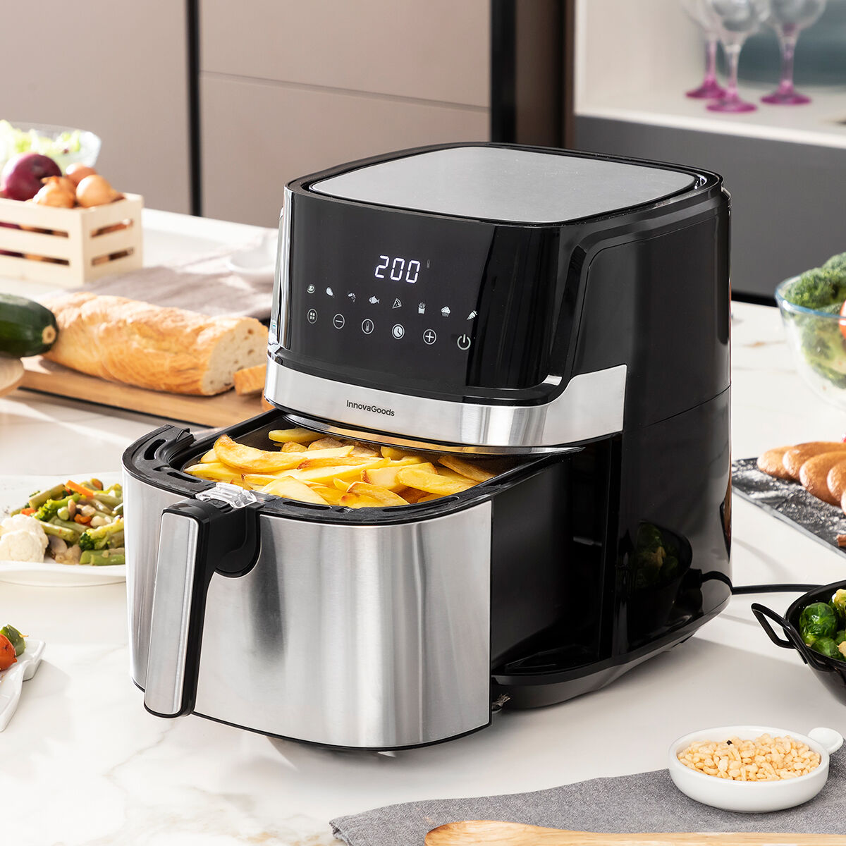Luftfritteuse InnovaGoods Fryinn Pro 5500 Schwarz 1700 W 5