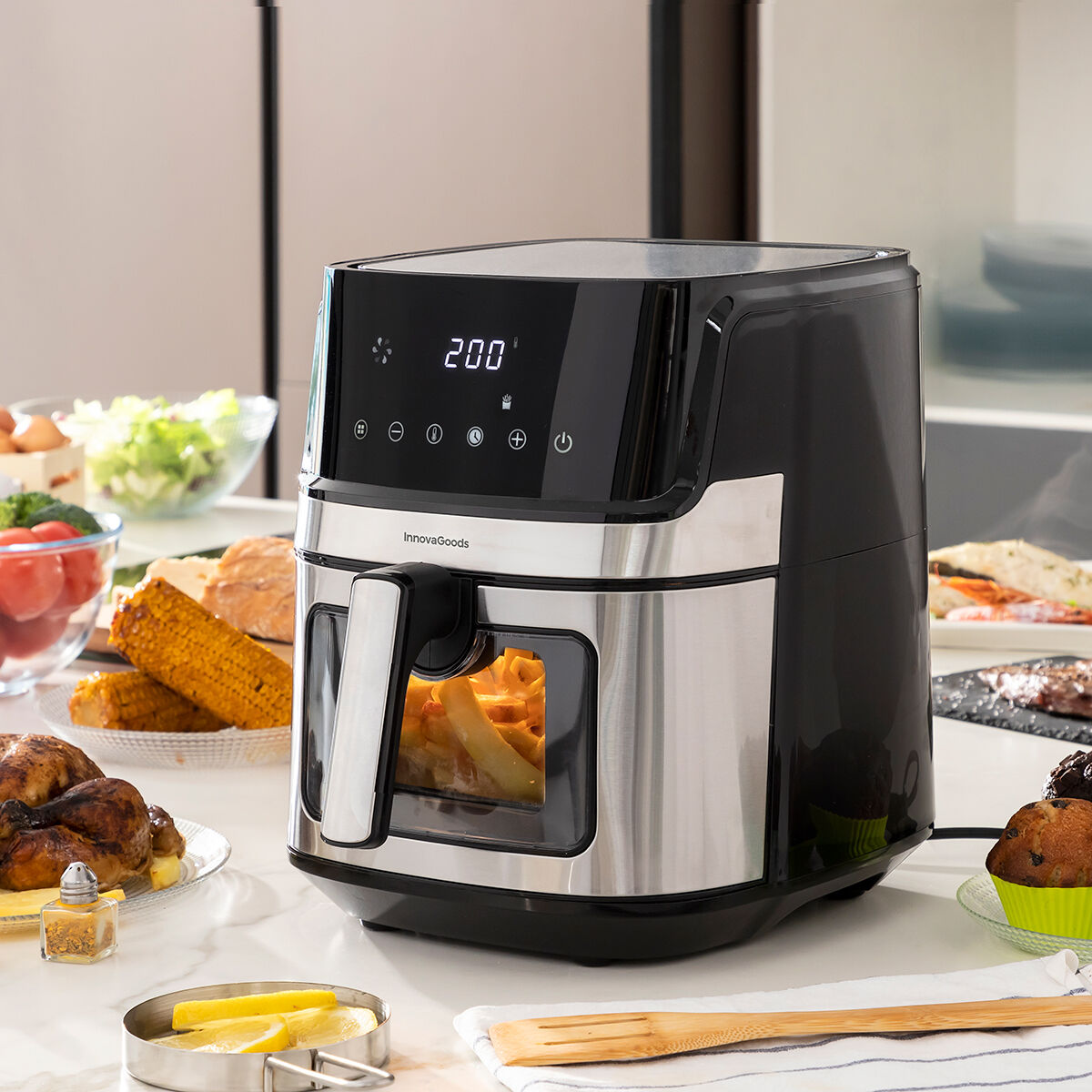 Luftfritteuse InnovaGoods Fryinn View 6500 Schwarz 1700 W 6