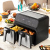 Luftfritteuse InnovaGoods Fryinn Double 8000 Schwarz 3400 W 8 L Edelstahl