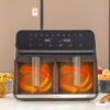 Luftfritteuse InnovaGoods Fryinn Double 8000 Schwarz 3400 W 8 L Edelstahl