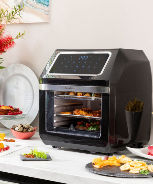 Luftfritteuse InnovaGoods Fryinn Pro Max 12000 Schwarz 1800 W 12 L Edelstahl