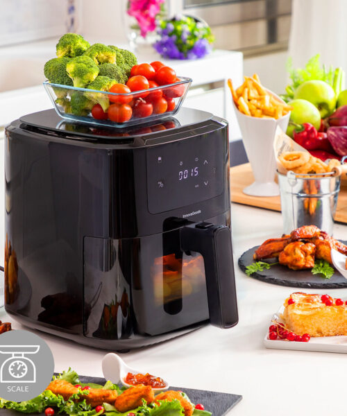 Heißluftfritteuse mit Waage InnovaGoods Fryinn Balance 5000 Schwarz 1500 W 5 L Edelstahl