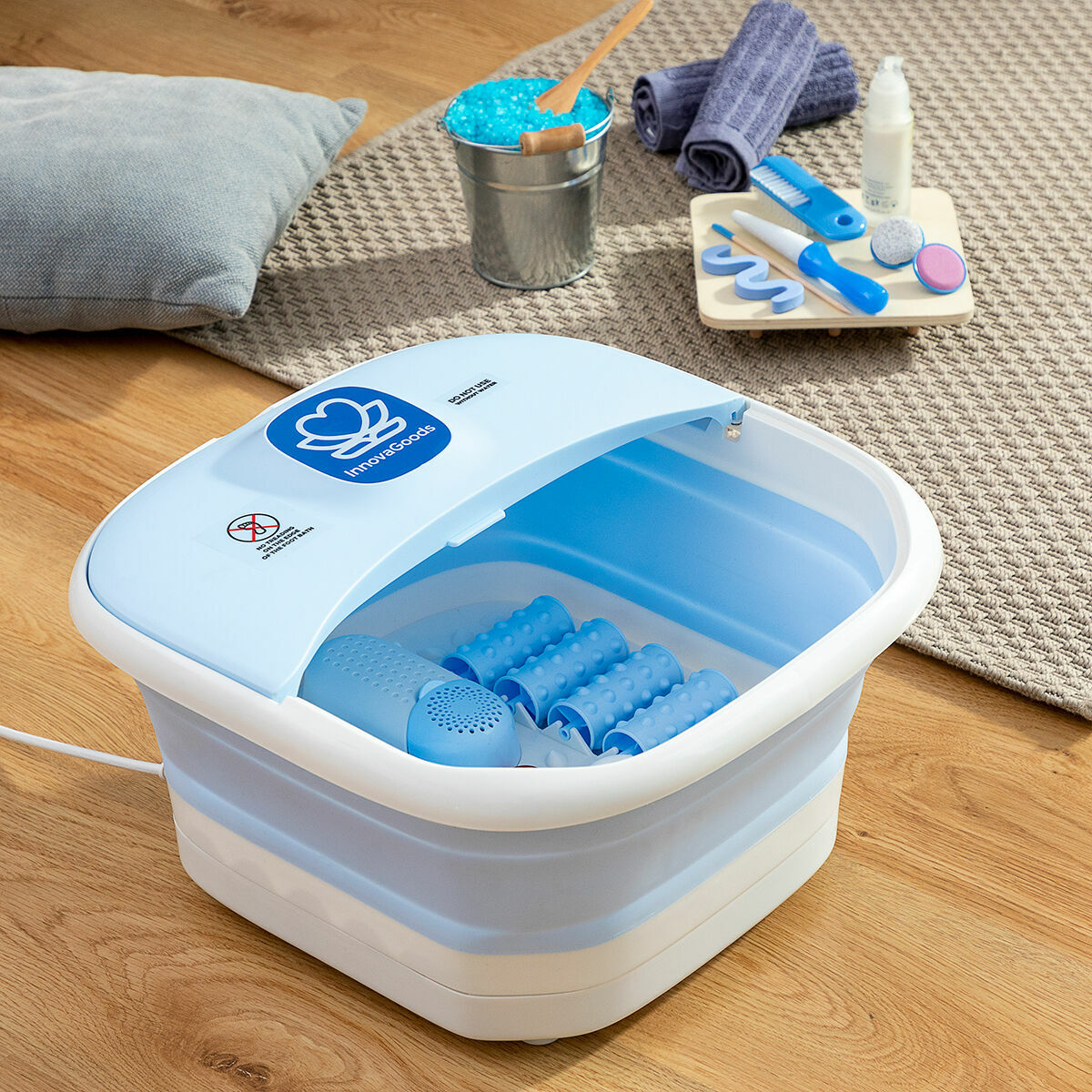 Faltbares Fußbad mit Rollen und Hydromassage Footopy InnovaGoods