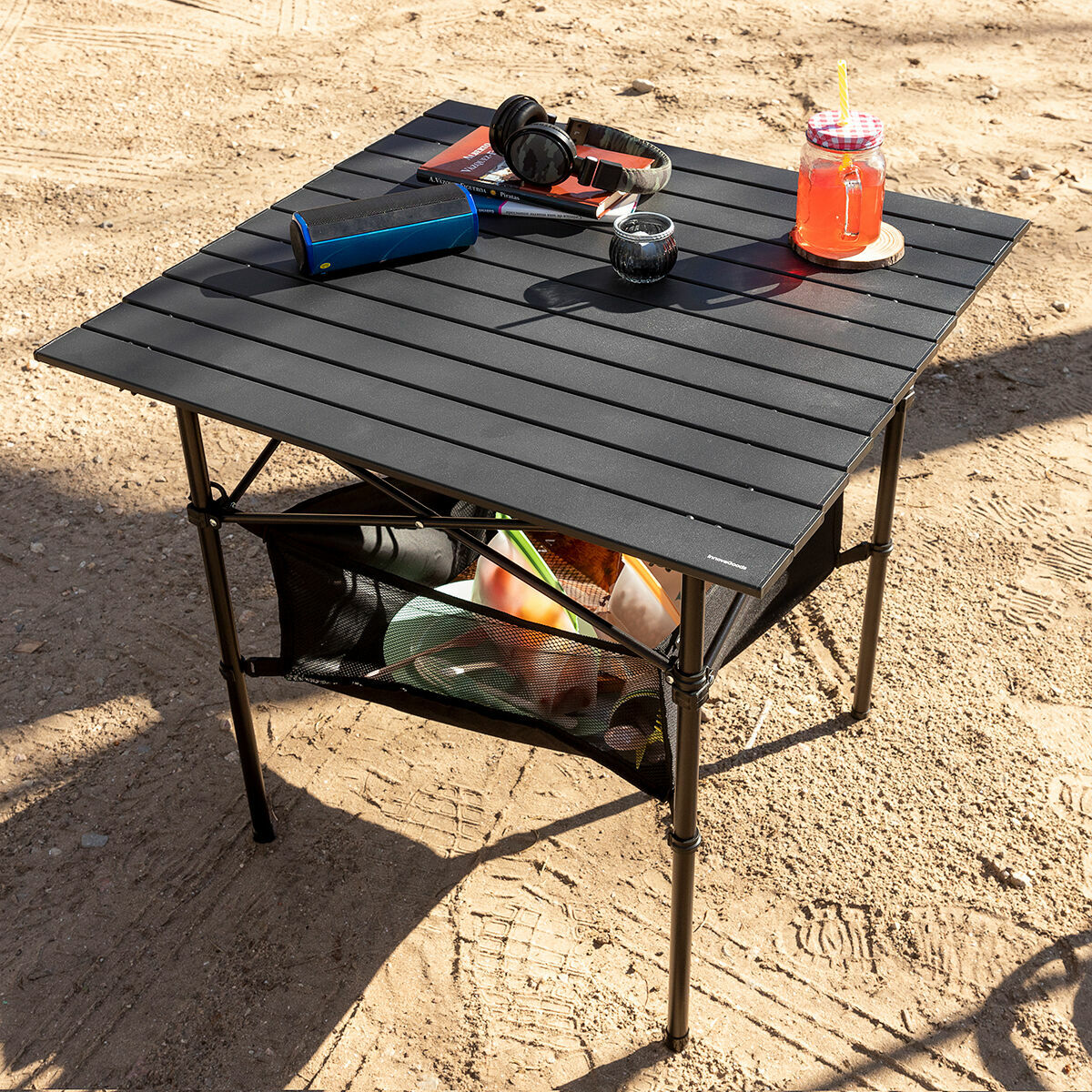 Klappbarer Campingtisch mit Korb und Abdeckung Folble InnovaGoods