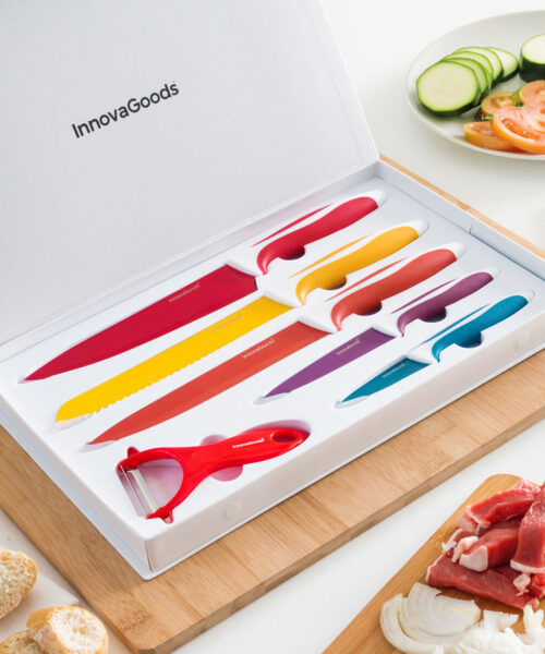 Set keramikbeschichteter Messer mit Schäler Knoolvs InnovaGoods 6-teilig