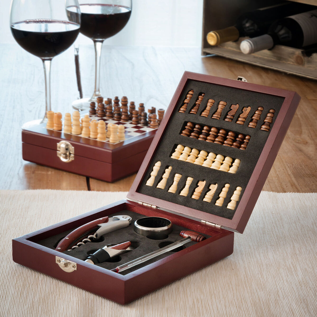 Schach-Weinset InnovaGoods 37-teilig