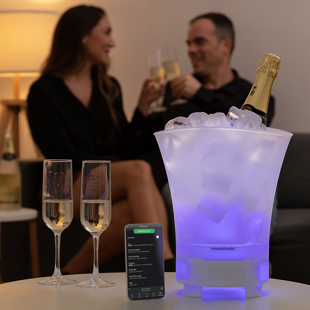 LED-Eimer mit wiederaufladbarem Lautsprecher Sonice InnovaGoods