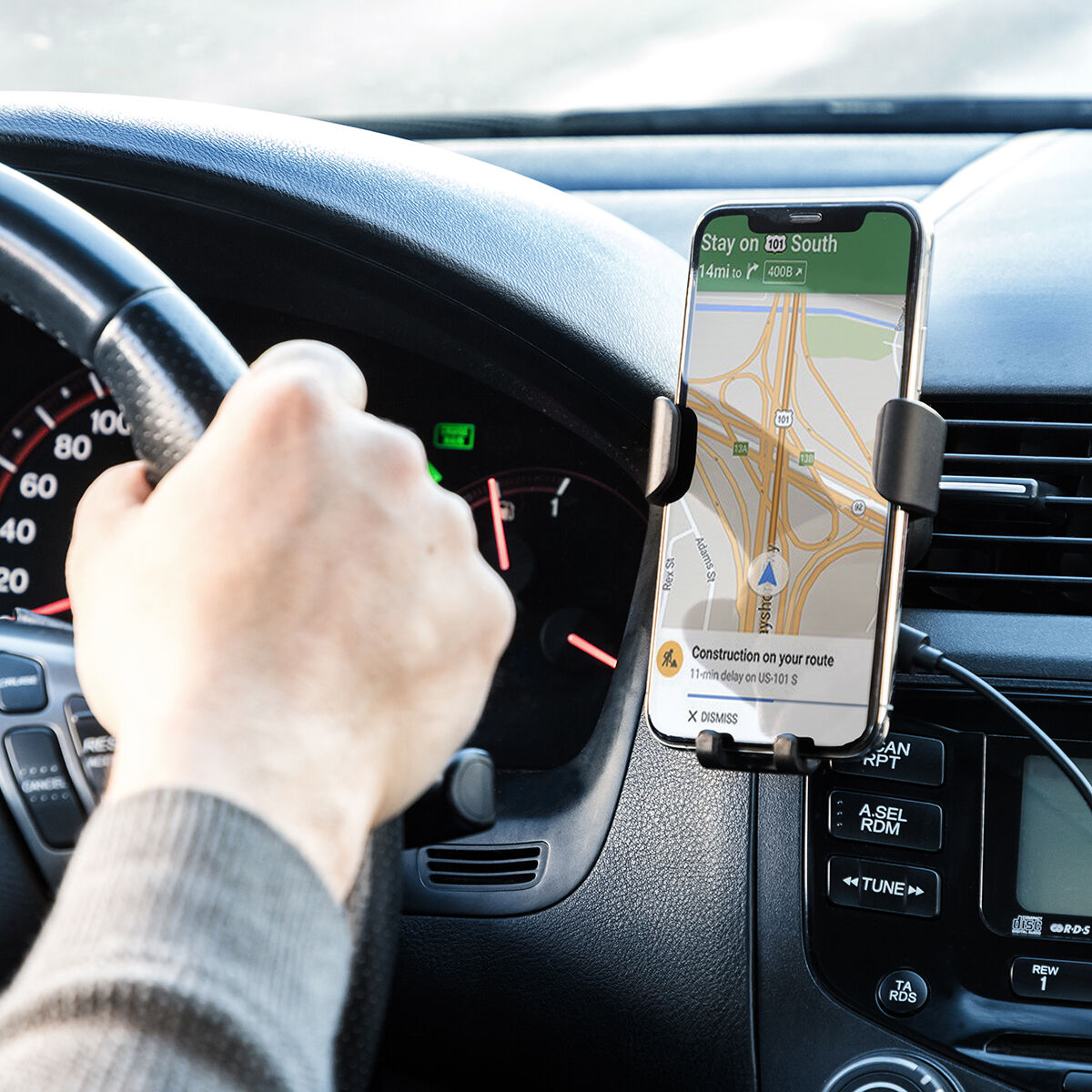 Handyhalter mit kabellosem Ladegerät für Autos Wolder InnovaGoods