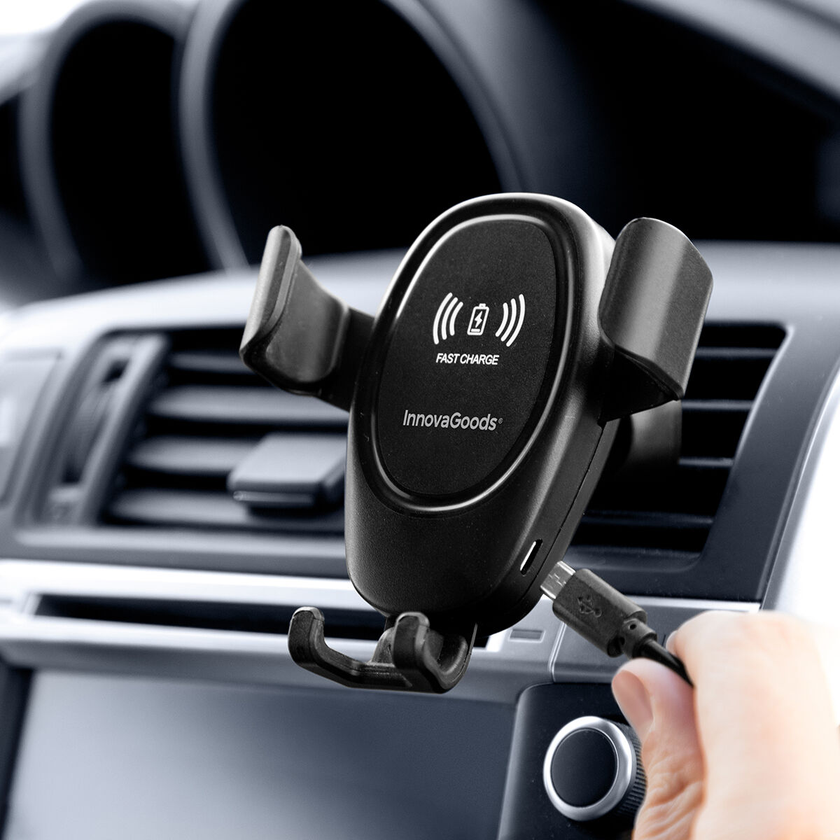 Handyhalter mit kabellosem Ladegerät für Autos Wolder InnovaGoods