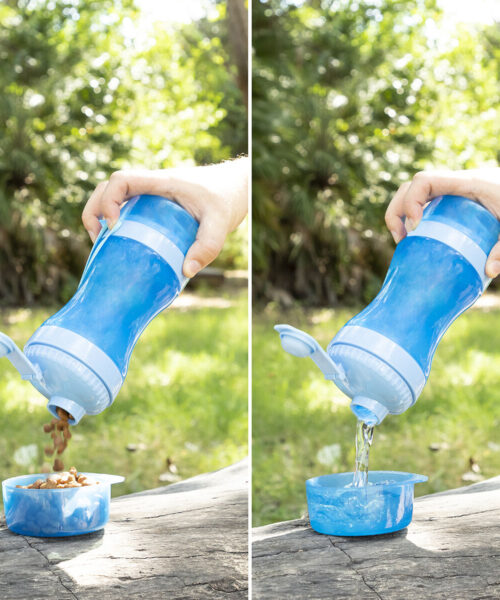 2-in-1-Flasche mit Wasser- und Futterbehältern für Haustiere Pettap InnovaGoods