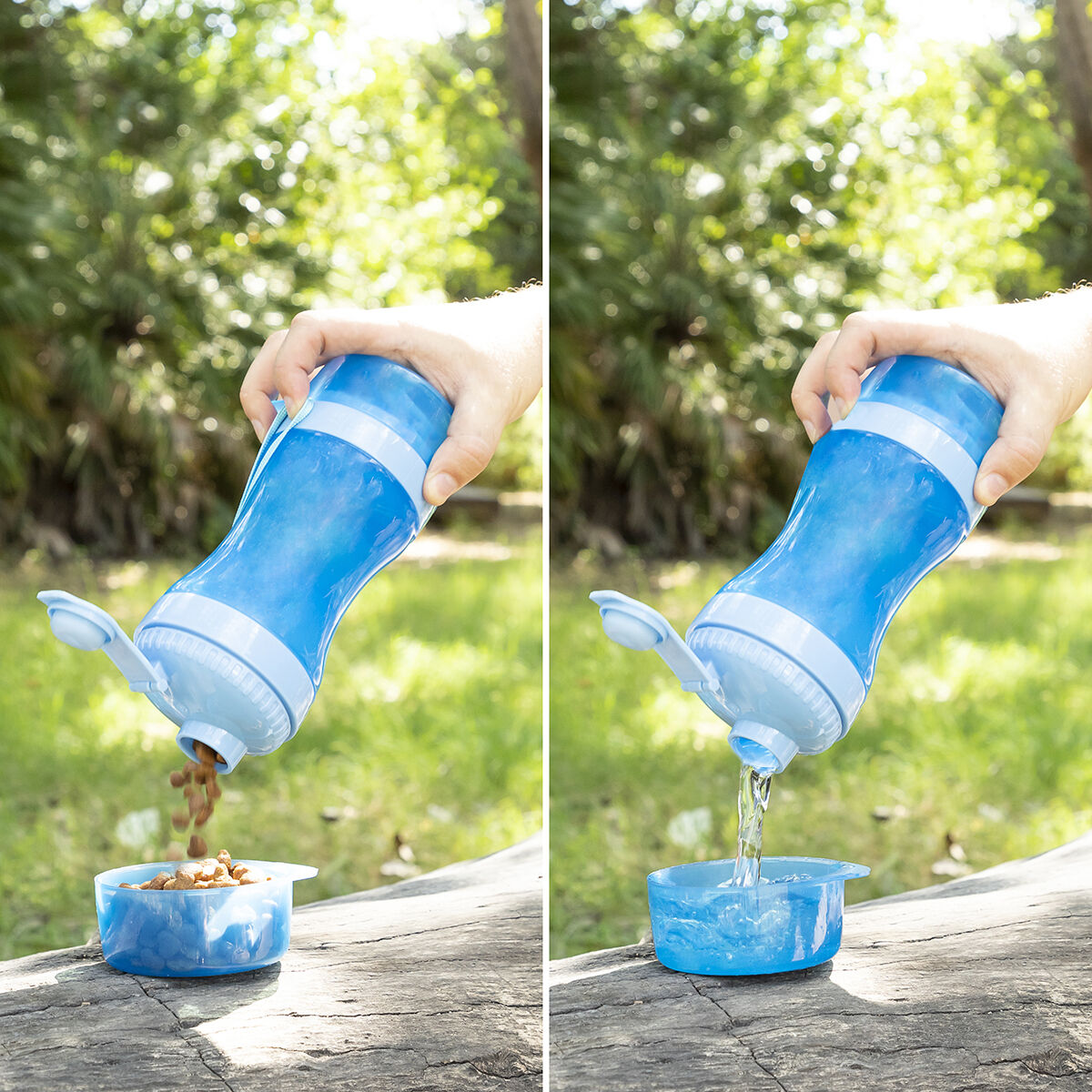 2-in-1-Flasche mit Wasser- und Futterbehältern für Haustiere Pettap InnovaGoods