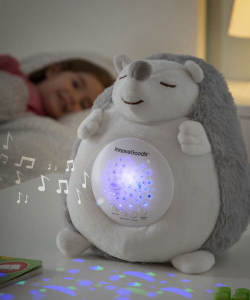 Igel-Stofftier mit weißem Rauschen und Nachtlichtprojektor Spikey InnovaGoods