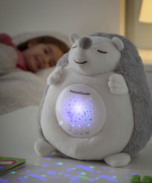 Igel-Stofftier mit weißem Rauschen und Nachtlichtprojektor Spikey InnovaGoods