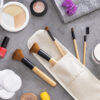 Set Make-up-Pinsel aus Holz mit Tragetasche Miset InnovaGoods 5 Einheiten