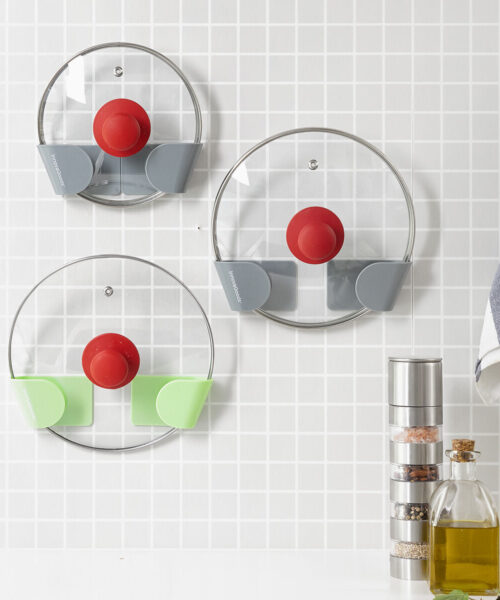Set mit 3 selbstklebenden Haltern für Topfdeckel Smarack InnovaGoods