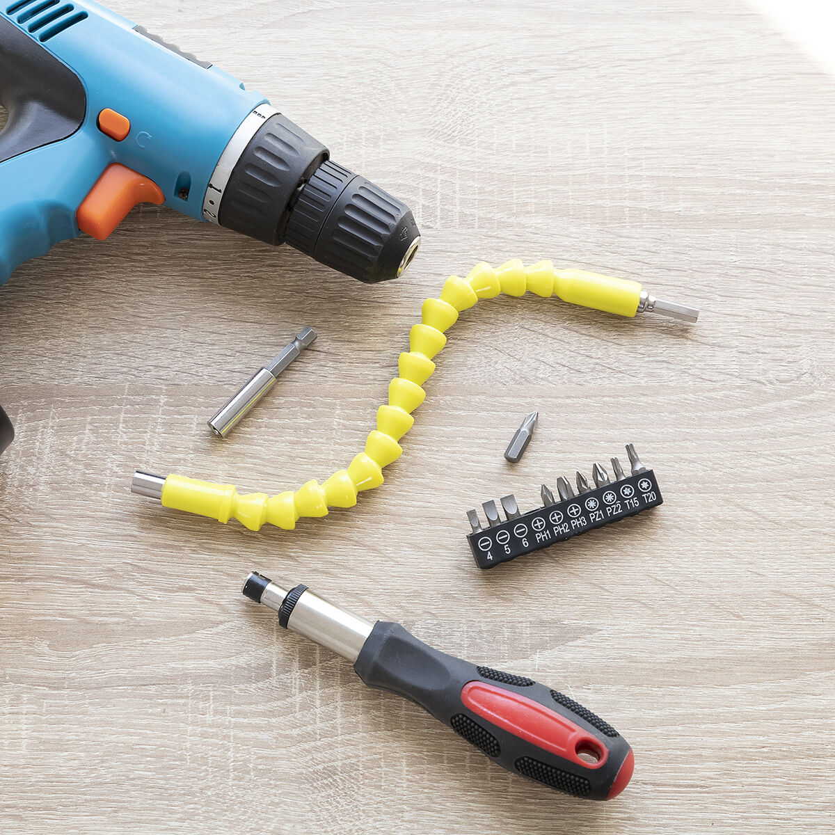 Flexibler magnetischer Schraubendreher-Verlängerer mit Zubehör Drillex InnovaGoods
