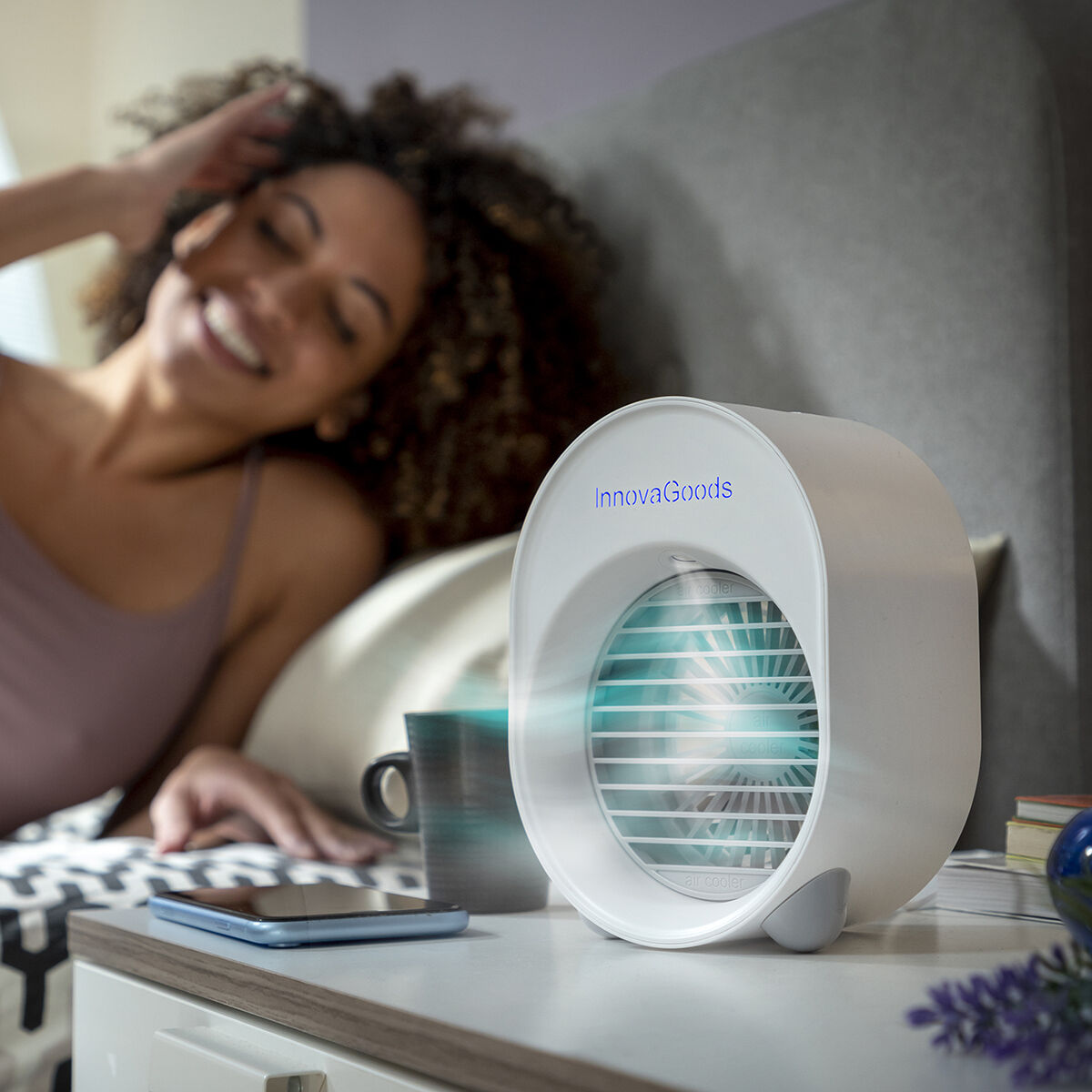Mini-Ultraschall-Luftkühler-Luftbefeuchter mit LED Koolizer InnovaGoods