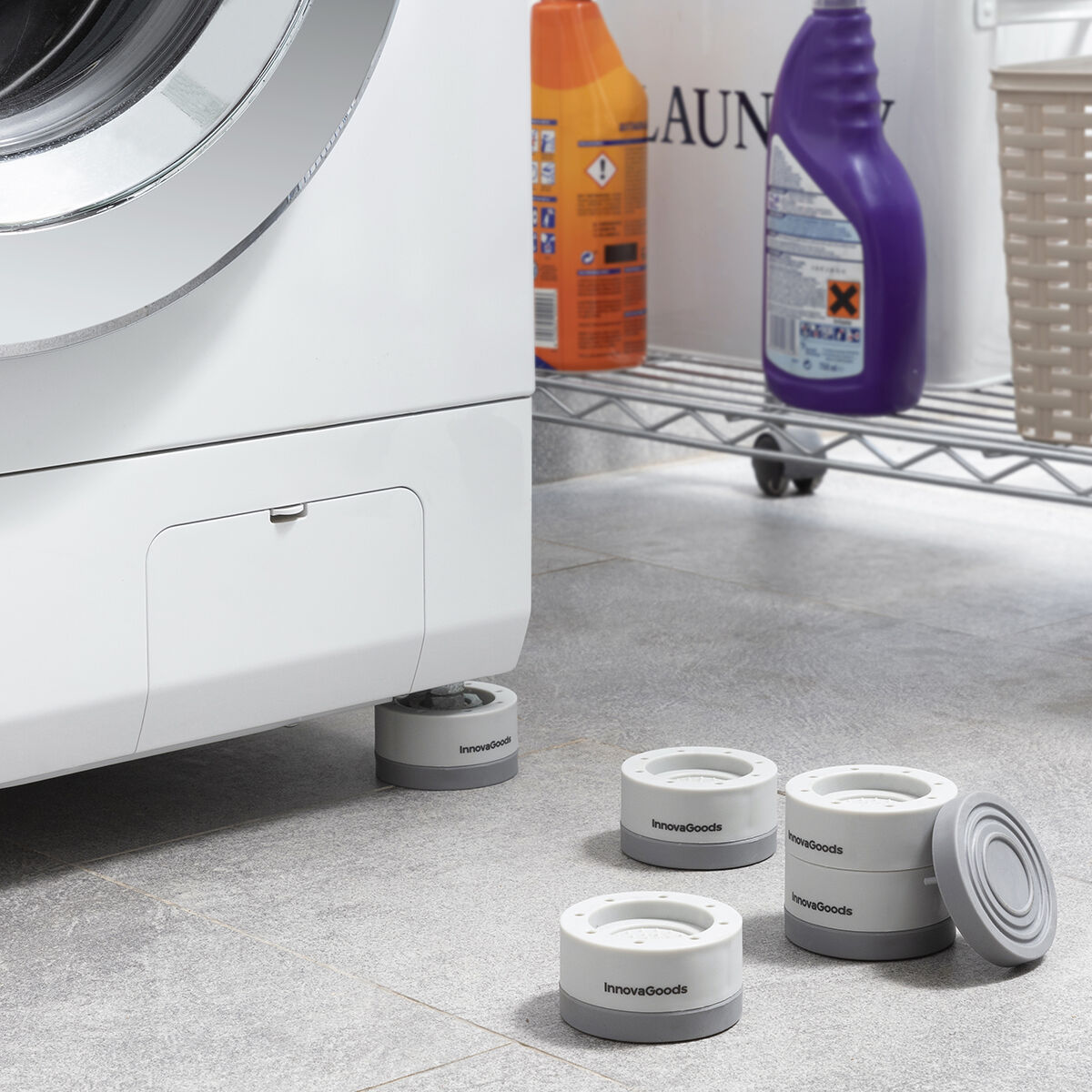 Satz stapelbarer Antivibrationsfüße Novib InnovaGoods 4 Einheiten