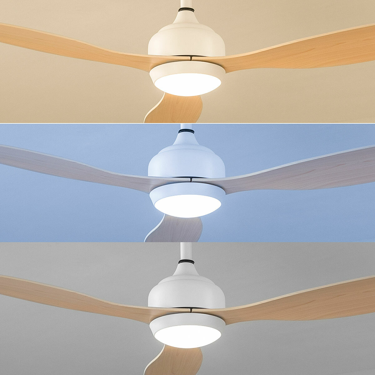 LED-Deckenventilator mit 3 ABS-Flügeln Wuled InnovaGoods Wood 36 W 52" Ø132 cm