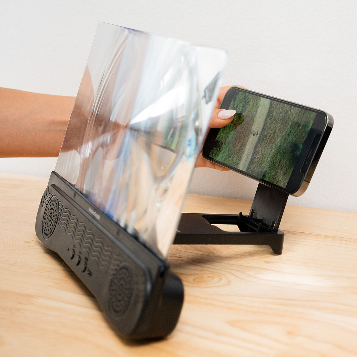 Wiederaufladbare Bildschirmlupe mit Lautsprecher für Mobiltelefone Screenier InnovaGoods